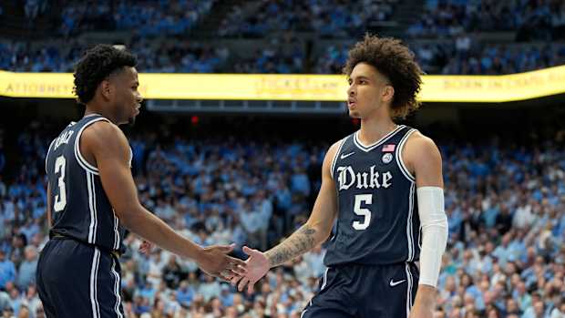 Duke basketball guards Jeremy Roach and Tyrese Proctor